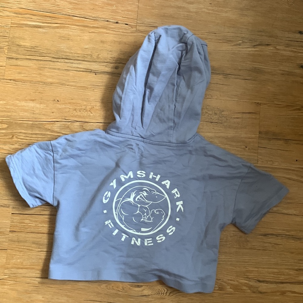 Gymshark cropped short sleeve hoodie periwinkle/blueish